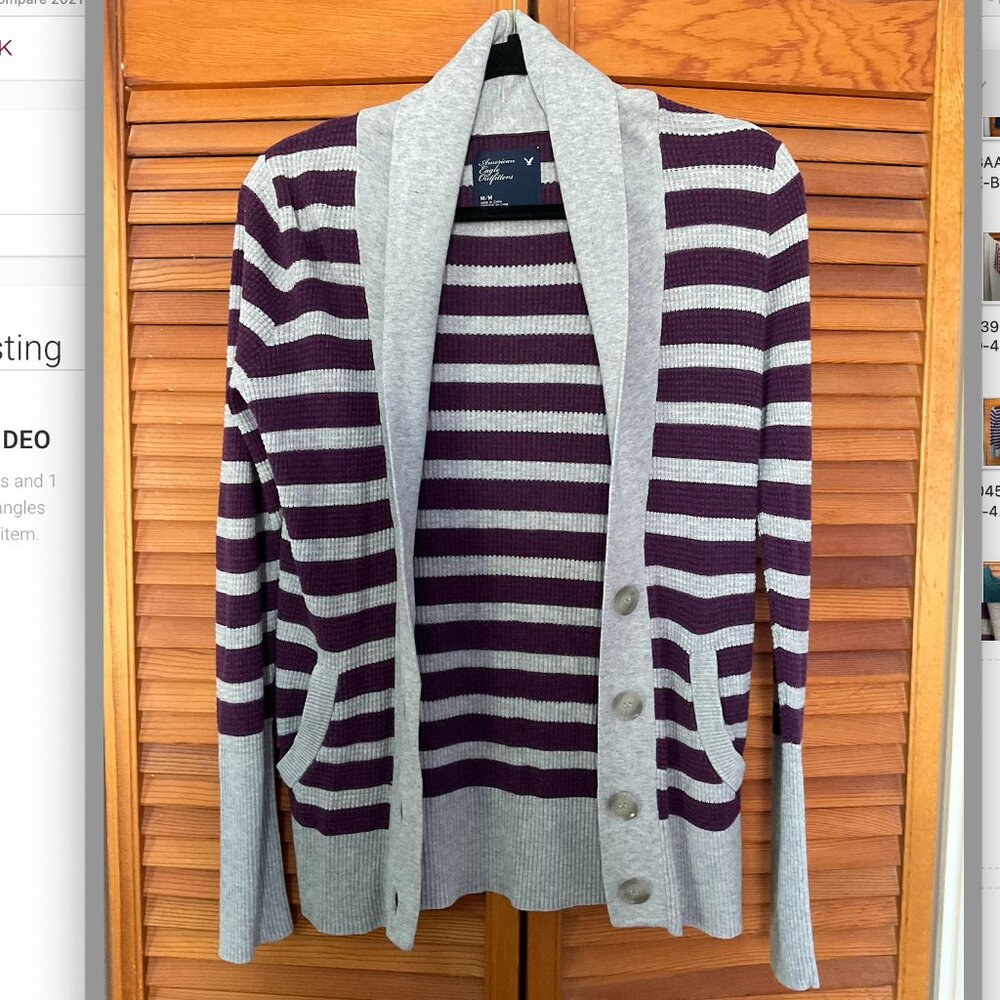 AEO striped knit cardigan